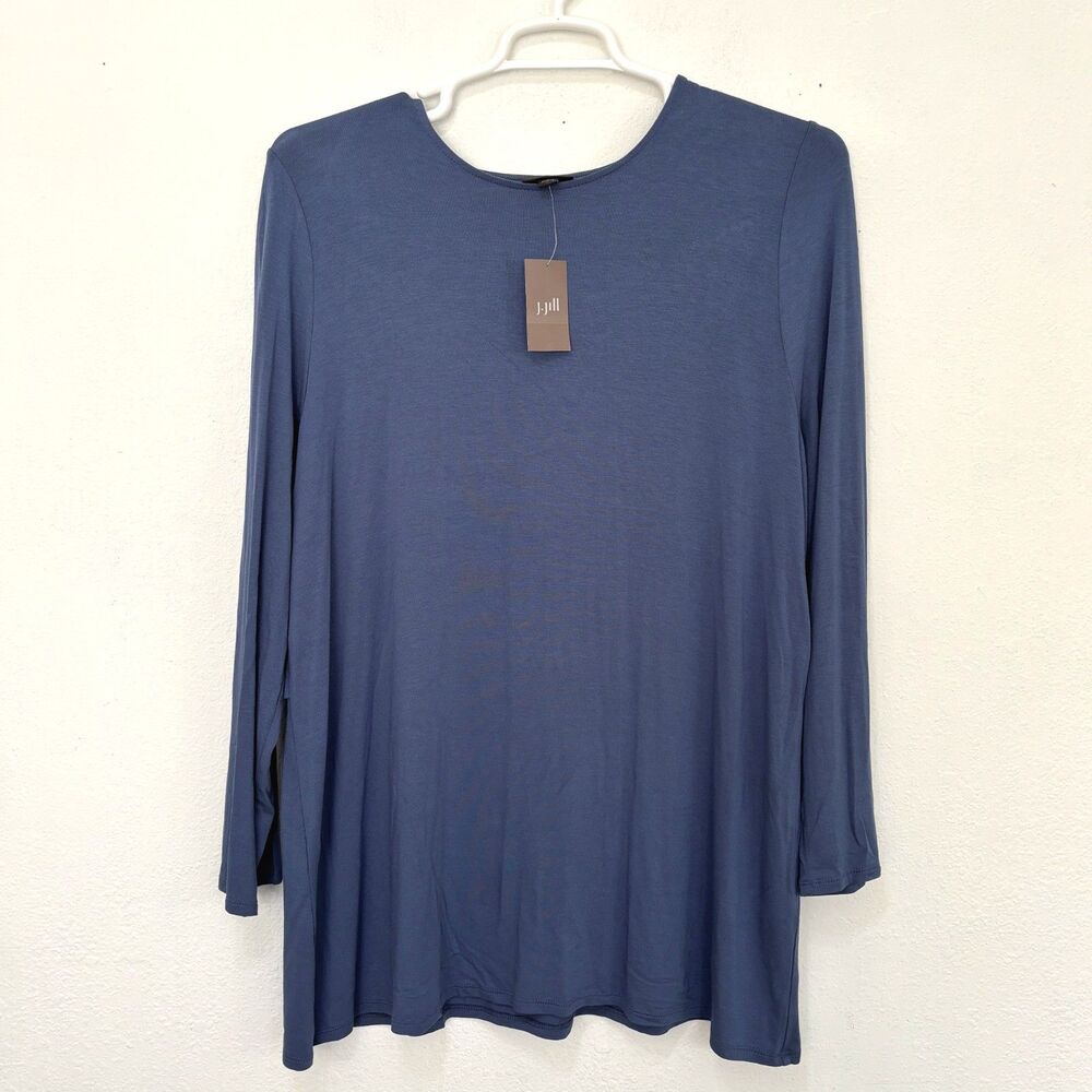 J Jill Womens Wearever Lagenlook Old Money Tunic Top XL Capsule Luxury Casual